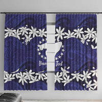Personalised Cook Islands Pukapuka Window Curtain Tiare Maori Polynesian Waves Tattoo