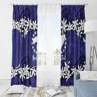Personalised Cook Islands Pukapuka Window Curtain Tiare Maori Polynesian Waves Tattoo