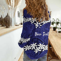 Personalised Cook Islands Pukapuka Women Casual Shirt Tiare Maori Polynesian Waves Tattoo LT14 - Polynesian Pride