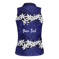 Personalised Cook Islands Pukapuka Women Sleeveless Polo Shirt Tiare Maori Polynesian Waves Tattoo LT14 - Polynesian Pride
