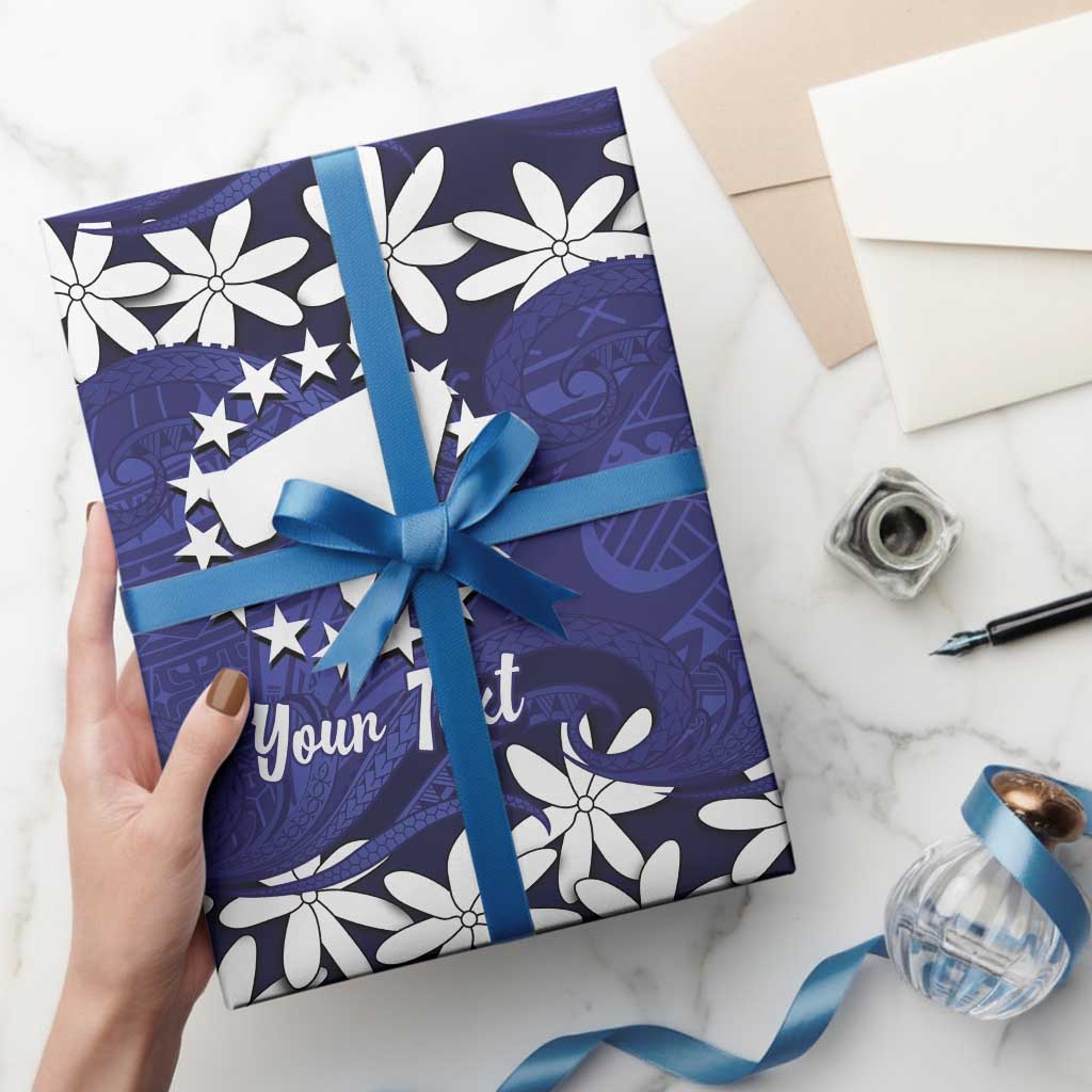 Personalised Cook Islands Pukapuka Wrapping Paper Tiare Maori Polynesian Waves Tattoo LT14 - Polynesian Pride