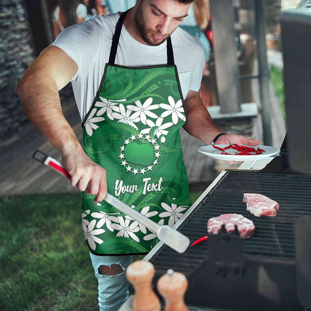 Personalised Cook Islands Rarotonga Apron Tiare Maori Polynesian Waves Tattoo