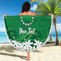 Personalised Cook Islands Rarotonga Beach Blanket Tiare Maori Polynesian Waves Tattoo
