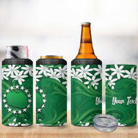 Personalised Cook Islands Rarotonga 4 in 1 Can Cooler Tumbler Tiare Maori Polynesian Waves Tattoo LT14 - Polynesian Pride