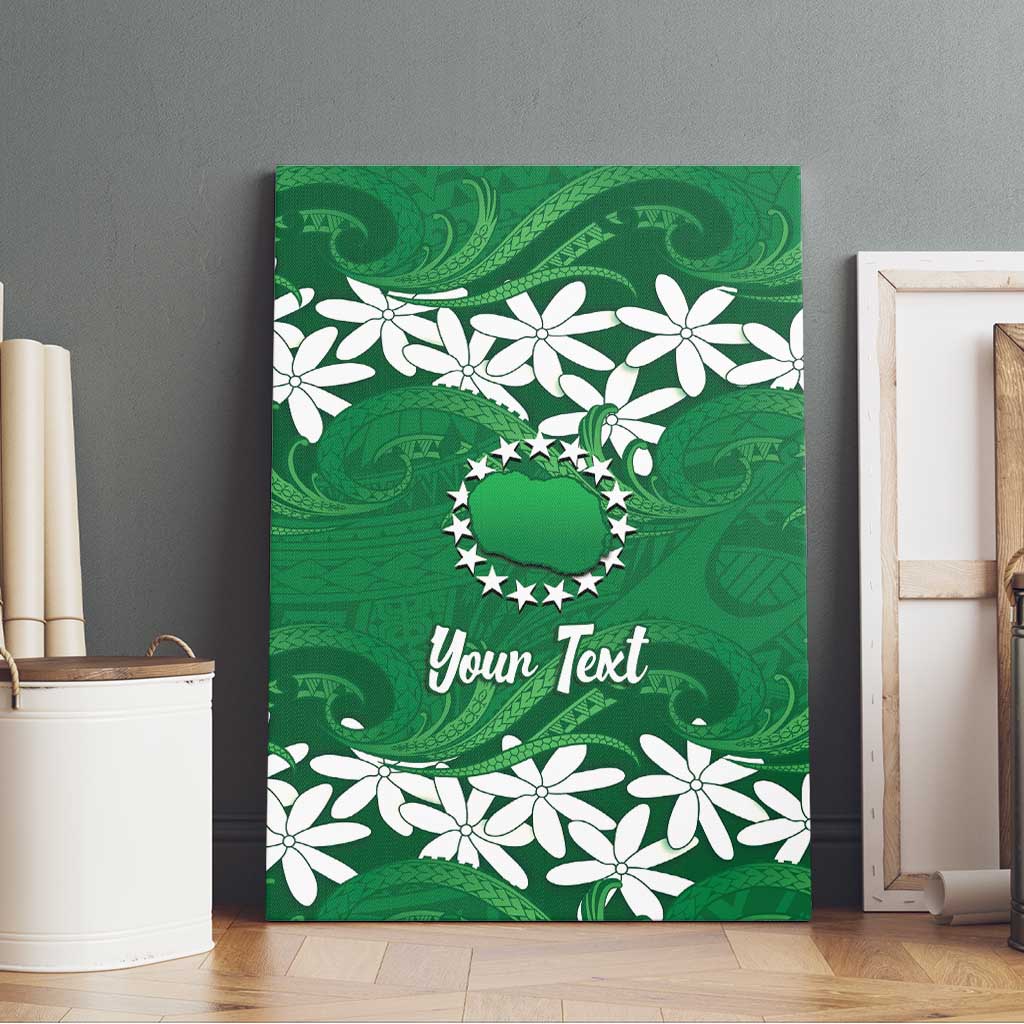 Personalised Cook Islands Rarotonga Canvas Wall Art Tiare Maori Polynesian Waves Tattoo