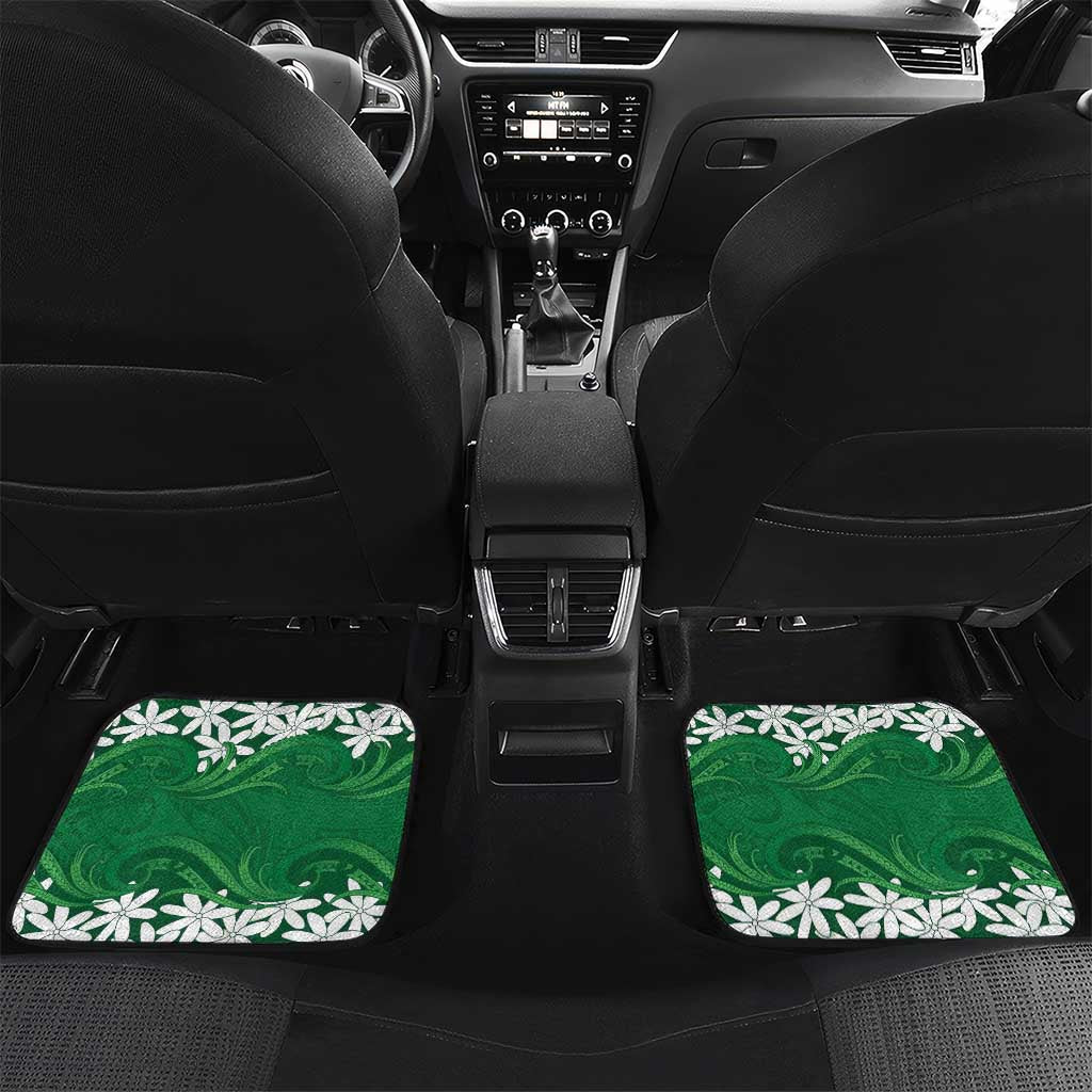 Personalised Cook Islands Rarotonga Car Mats Tiare Maori Polynesian Waves Tattoo