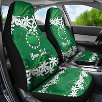 Personalised Cook Islands Rarotonga Car Seat Cover Tiare Maori Polynesian Waves Tattoo