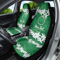 Personalised Cook Islands Rarotonga Car Seat Cover Tiare Maori Polynesian Waves Tattoo