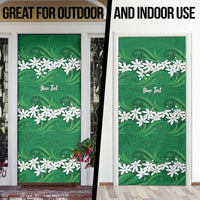 Personalised Cook Islands Rarotonga Door Cover Tiare Maori Polynesian Waves Tattoo