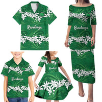 Personalised Cook Islands Rarotonga Family Matching Puletasi and Hawaiian Shirt Tiare Maori Polynesian Waves Tattoo LT14 - Polynesian Pride