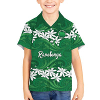 Personalised Cook Islands Rarotonga Hawaiian Shirt Tiare Maori Polynesian Waves Tattoo