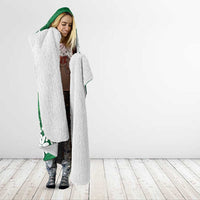 Personalised Cook Islands Rarotonga Hooded Blanket Tiare Maori Polynesian Waves Tattoo