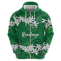 Personalised Cook Islands Rarotonga Hoodie Tiare Maori Polynesian Waves Tattoo
