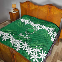 Personalised Cook Islands Rarotonga Quilt Tiare Maori Polynesian Waves Tattoo