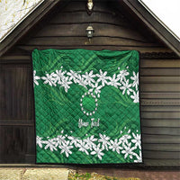 Personalised Cook Islands Rarotonga Quilt Tiare Maori Polynesian Waves Tattoo