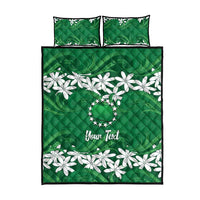 Personalised Cook Islands Rarotonga Quilt Bed Set Tiare Maori Polynesian Waves Tattoo