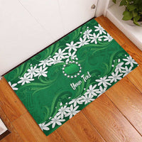 Personalised Cook Islands Rarotonga Rubber Doormat Tiare Maori Polynesian Waves Tattoo