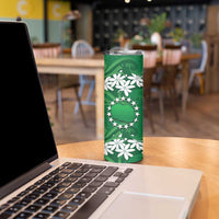 Personalised Cook Islands Rarotonga Skinny Tumbler Tiare Maori Polynesian Waves Tattoo LT14 - Polynesian Pride