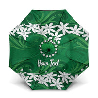 Personalised Cook Islands Rarotonga Umbrella Tiare Maori Polynesian Waves Tattoo LT14 One Size Folded 11.42 inch Opened Diameter 37.4 inch Green - Polynesian Pride