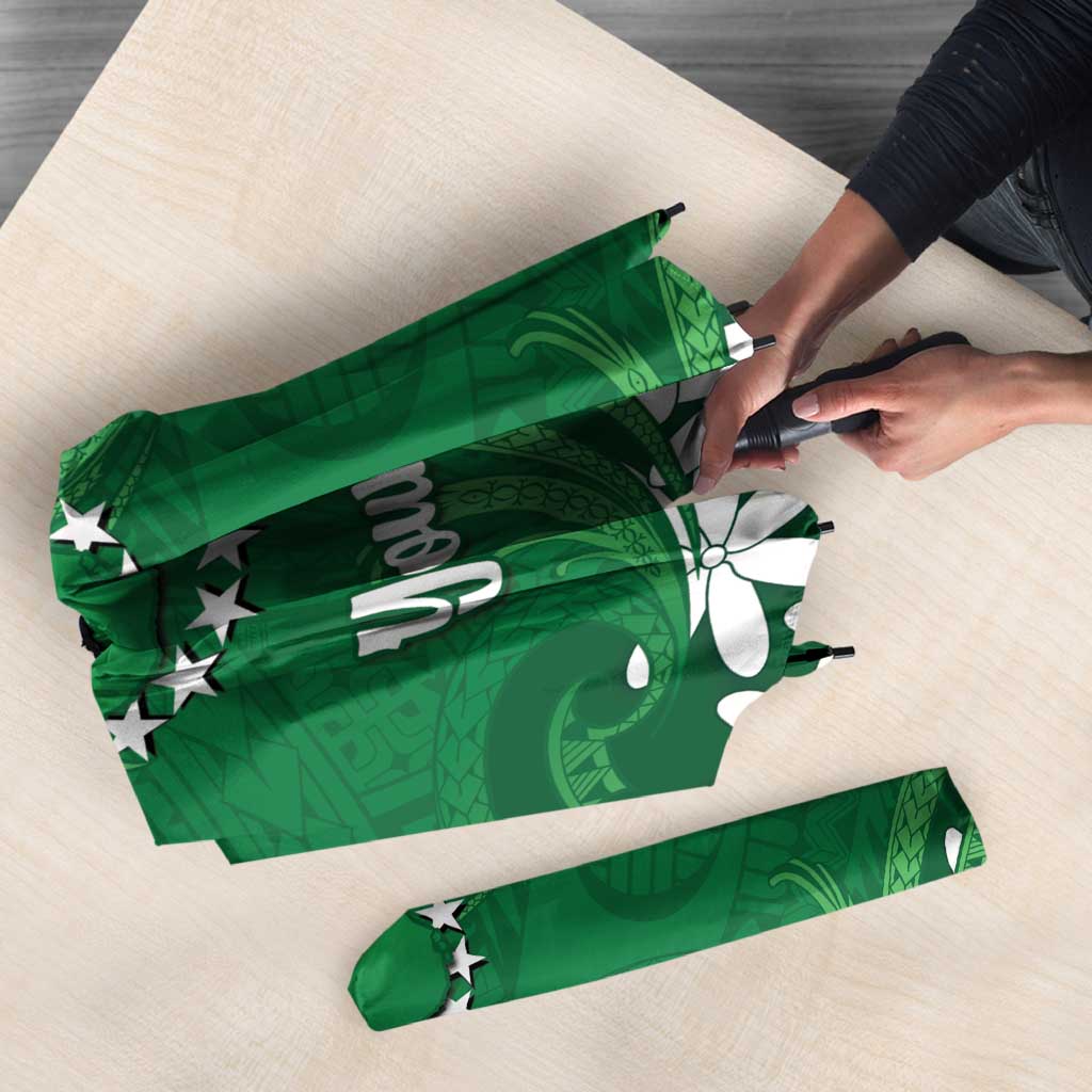 Personalised Cook Islands Rarotonga Umbrella Tiare Maori Polynesian Waves Tattoo LT14 - Polynesian Pride
