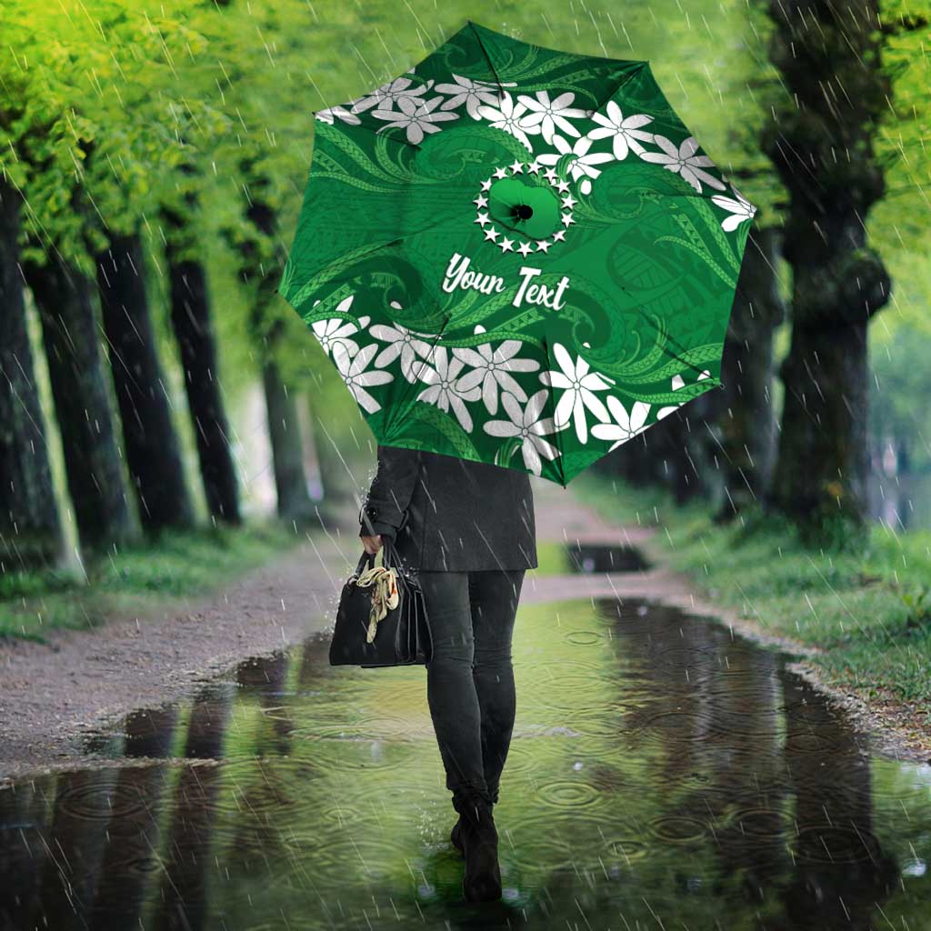 Personalised Cook Islands Rarotonga Umbrella Tiare Maori Polynesian Waves Tattoo LT14 - Polynesian Pride