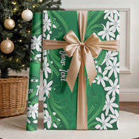 Personalised Cook Islands Rarotonga Wrapping Paper Tiare Maori Polynesian Waves Tattoo