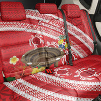Kingdom Of Tonga Emancipation Day Back Car Seat Cover Tongan Ngatu With Kumete Red LT14 - Polynesian Pride