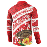 Kingdom Of Tonga Emancipation Day Button Sweatshirt Tongan Ngatu With Kumete Red LT14 - Polynesian Pride
