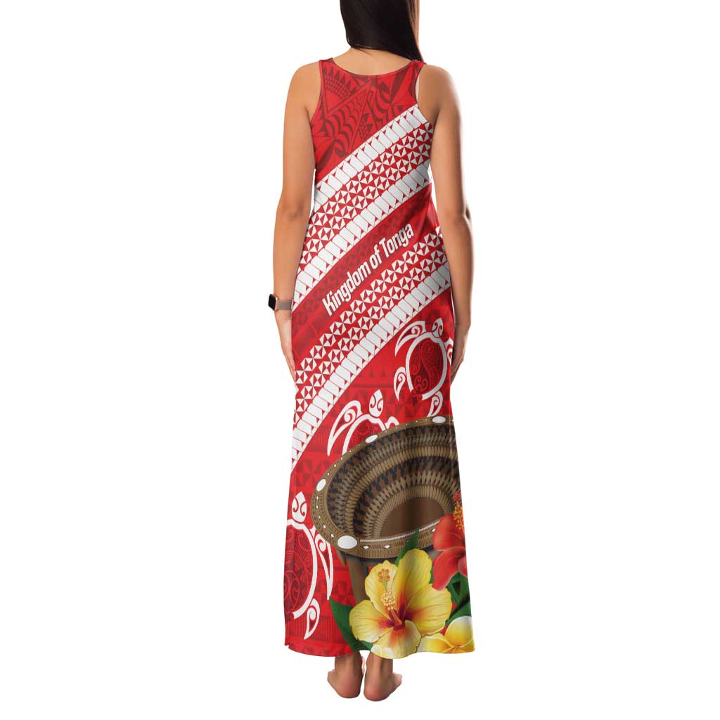 Kingdom Of Tonga Emancipation Day Family Matching Tank Maxi Dress and Hawaiian Shirt Tongan Ngatu With Kumete Red LT14 - Polynesian Pride