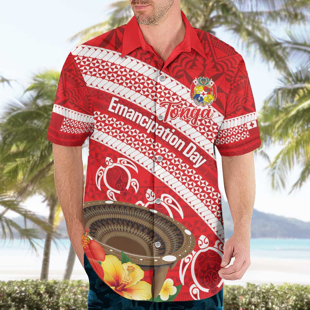 Kingdom Of Tonga Emancipation Day Hawaiian Shirt Tongan Ngatu With Kumete Red LT14 - Polynesian Pride