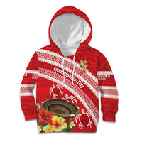 Kingdom Of Tonga Emancipation Day Kid Hoodie Tongan Ngatu With Kumete Red LT14 Hoodie Red - Polynesian Pride
