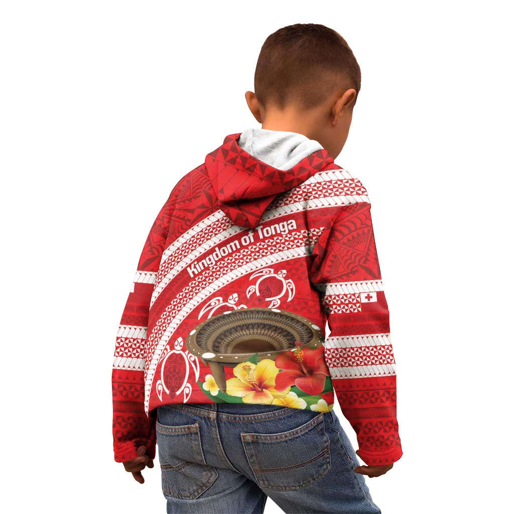 Kingdom Of Tonga Emancipation Day Kid Hoodie Tongan Ngatu With Kumete Red LT14 - Polynesian Pride