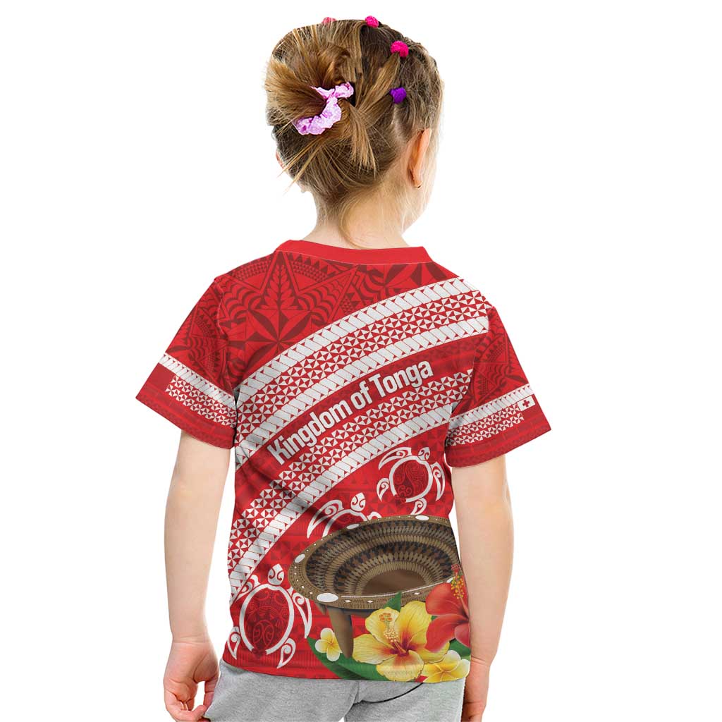 Kingdom Of Tonga Emancipation Day Kid T Shirt Tongan Ngatu With Kumete Red LT14 - Polynesian Pride
