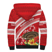 Kingdom Of Tonga Emancipation Day Sherpa Hoodie Tongan Ngatu With Kumete Red LT14 - Polynesian Pride