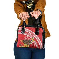 Kingdom Of Tonga Emancipation Day Shoulder Handbag Tongan Ngatu With Kumete Red