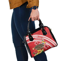 Kingdom Of Tonga Emancipation Day Shoulder Handbag Tongan Ngatu With Kumete Red
