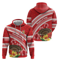 Kingdom Of Tonga Emancipation Day Zip Hoodie Tongan Ngatu With Kumete Red LT14 - Polynesian Pride