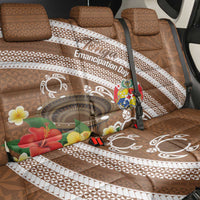 Kingdom Of Tonga Emancipation Day Back Car Seat Cover Tongan Ngatu With Kumete Brown LT14 - Polynesian Pride