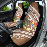 Kingdom Of Tonga Emancipation Day Car Seat Cover Tongan Ngatu With Kumete Brown LT14 - Polynesian Pride