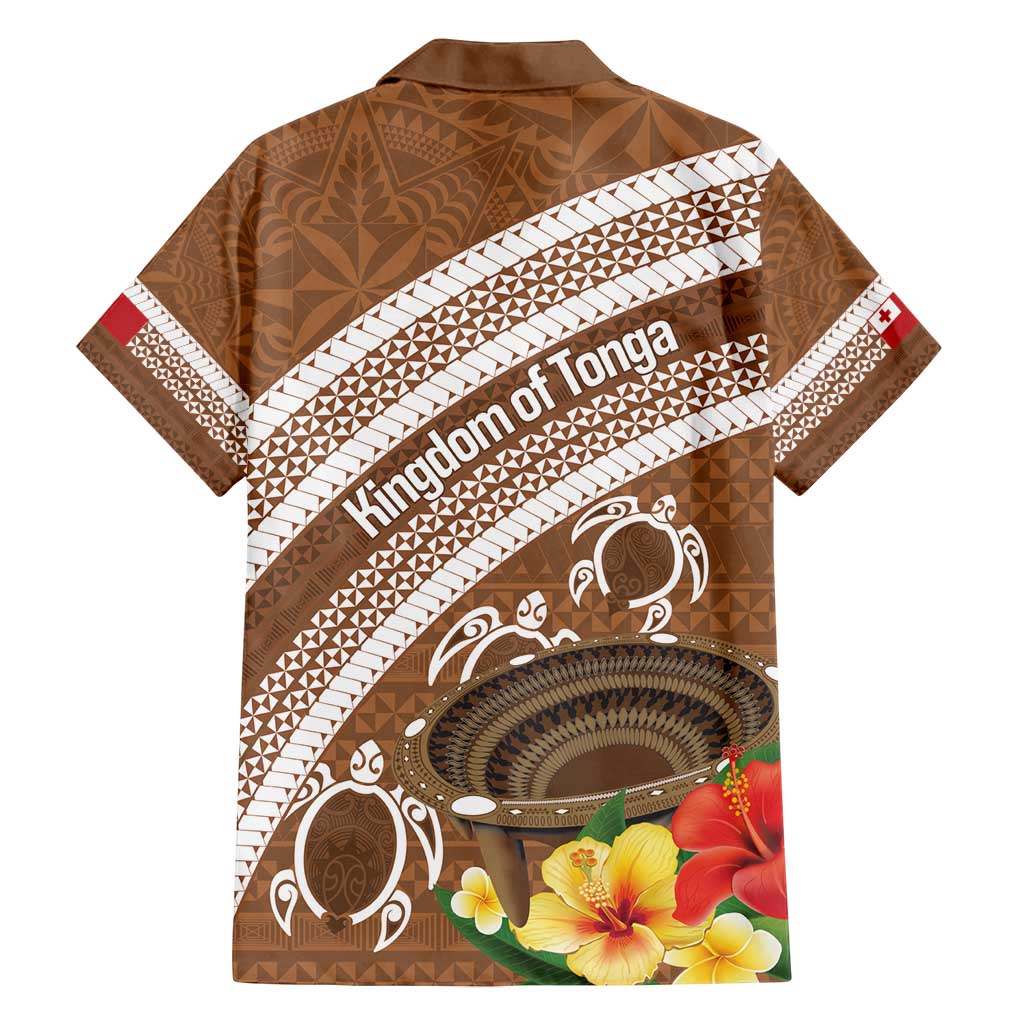Kingdom Of Tonga Emancipation Day Family Matching Tank Maxi Dress and Hawaiian Shirt Tongan Ngatu With Kumete Brown LT14 - Polynesian Pride