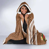 Kingdom Of Tonga Emancipation Day Hooded Blanket Tongan Ngatu With Kumete Brown LT14 - Polynesian Pride