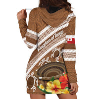 Kingdom Of Tonga Emancipation Day Hoodie Dress Tongan Ngatu With Kumete Brown LT14 - Polynesian Pride