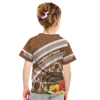 Kingdom Of Tonga Emancipation Day Kid T Shirt Tongan Ngatu With Kumete Brown LT14 - Polynesian Pride