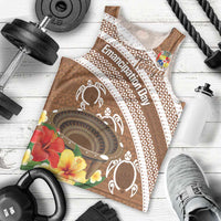 Kingdom Of Tonga Emancipation Day Men Tank Top Tongan Ngatu With Kumete Brown LT14 - Polynesian Pride