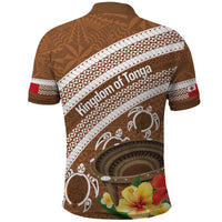 Kingdom Of Tonga Emancipation Day Polo Shirt Tongan Ngatu With Kumete Brown LT14 - Polynesian Pride