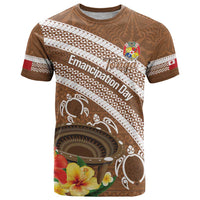 Kingdom Of Tonga Emancipation Day T Shirt Tongan Ngatu With Kumete Brown LT14 Brown - Polynesian Pride