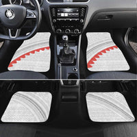 Tonga White Sunday Car Mats Heilala Flowers Tongan Ngatu Pattern