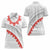 Tonga White Sunday Women Polo Shirt Heilala Flowers Tongan Ngatu Pattern