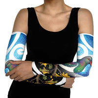 Kekeru New Zealand Matariki Arm Sleeves Kukupa Kowhai Maori New Year Blue Version LT14 - Polynesian Pride