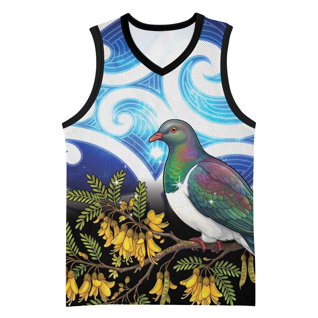 Kekeru New Zealand Matariki Basketball Jersey Kukupa Kowhai Maori New Year Blue Version